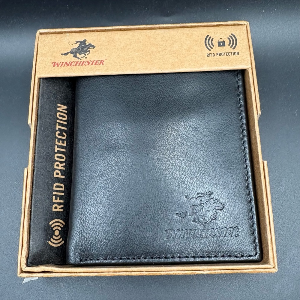 Winchester Black trifold RFID Wallet